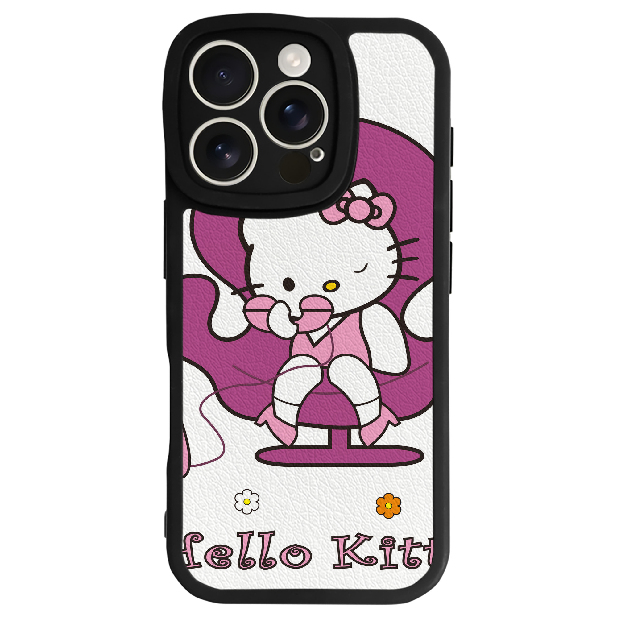 （画像用） Hello Kitty ハローキティ 【iPhone 16シリーズ対応】シリコンスマホケース（レザー調） 材質：シリコン